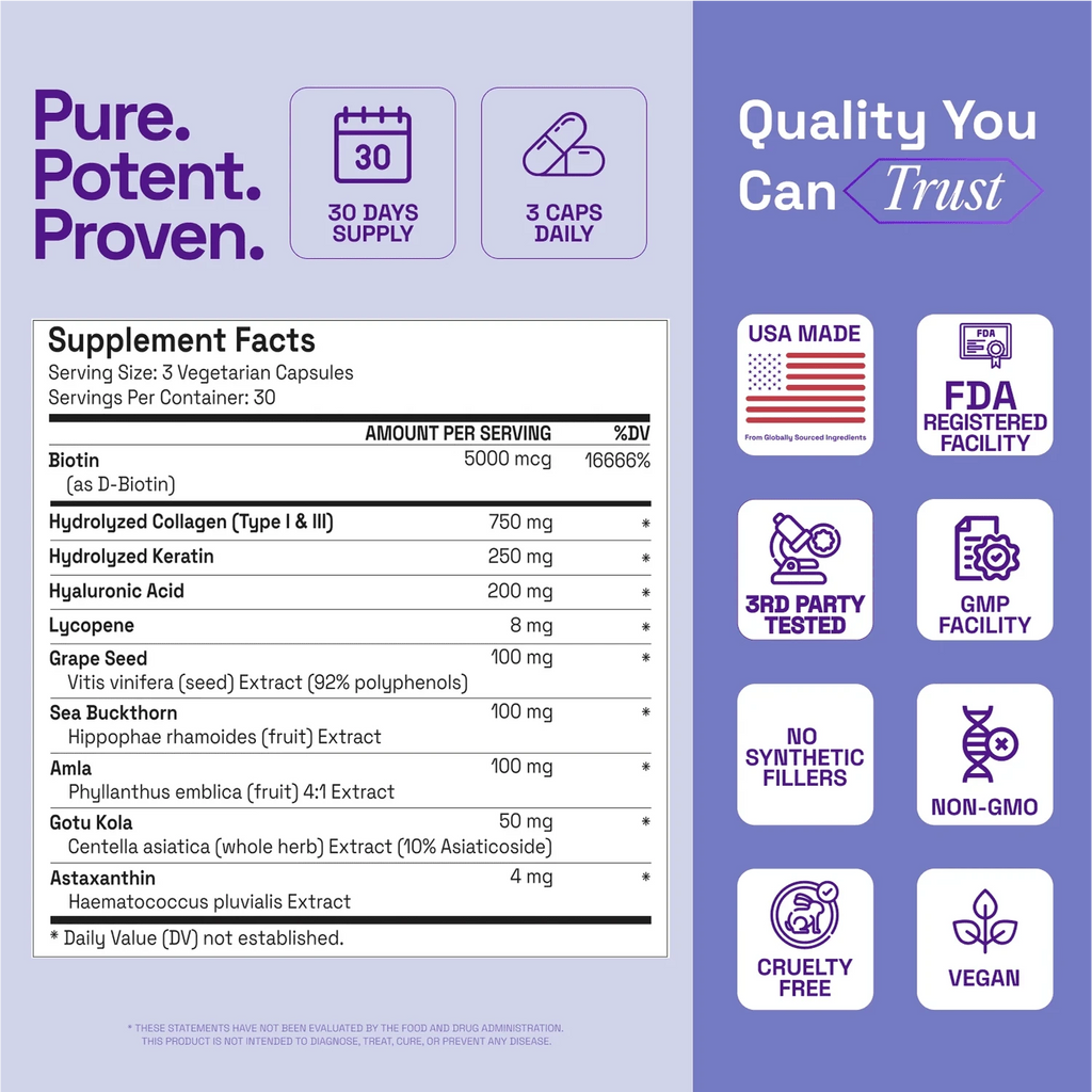 hair strengthening supplement facts